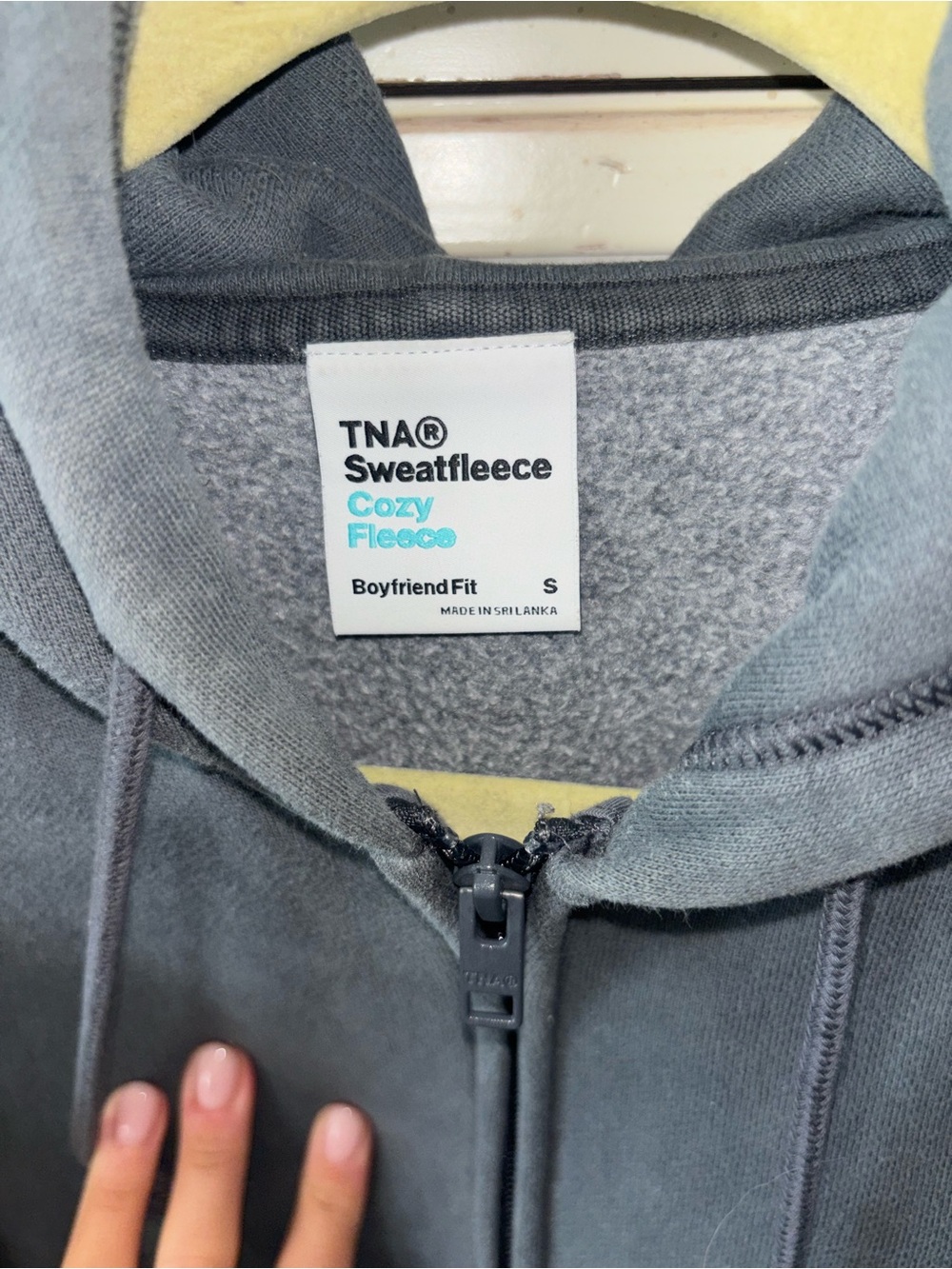 TNA Sweatfleece Cozy Zip-Up Hoodie in Grey